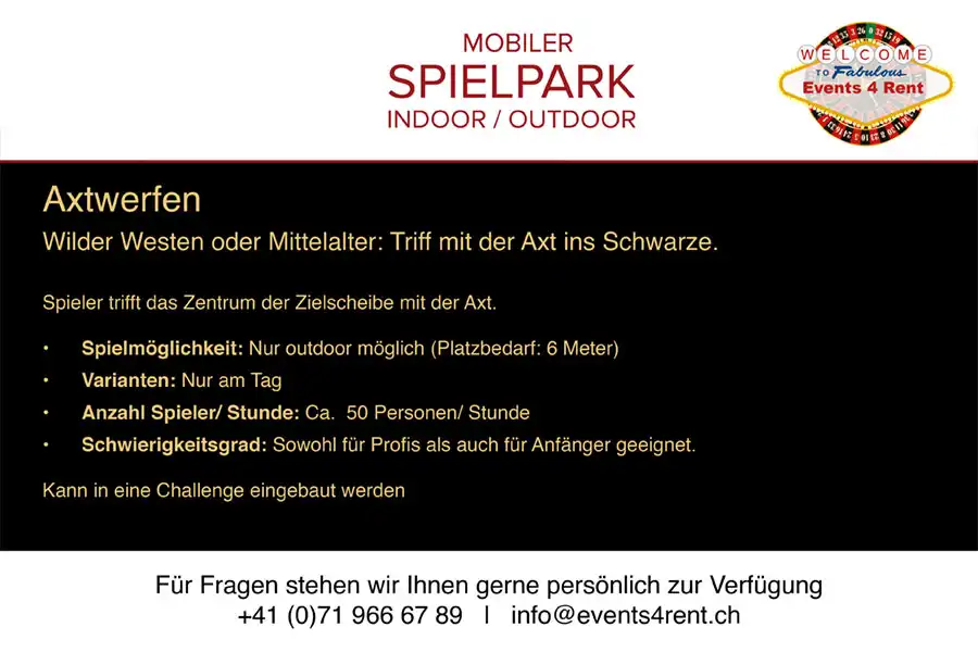 Axtwerfen | Deluxe Spiele Events4Rent