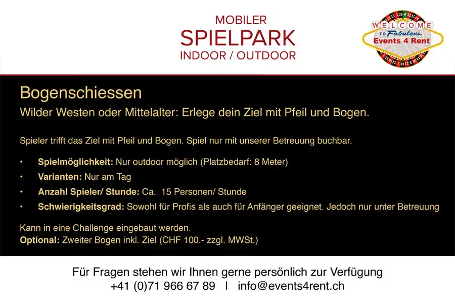 Bogenschiessen | Deluxe Spiele Events4Rent