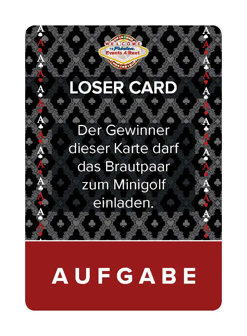 Individuelle Loser Cards | Individuelles Branding Events4Rent